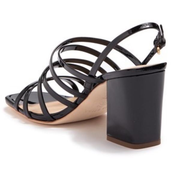 New Via Spiga Black Square Toe Sandals - Picture 3 of 3